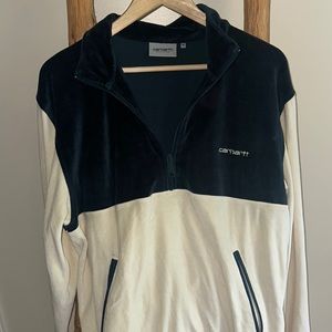 CARHARTT WIP Super Soft Cream and Blue Teal Sweatshirt